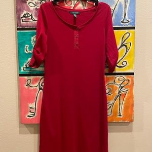 Lauren Ralph Lauren Red Cotton Dress (Size: M)